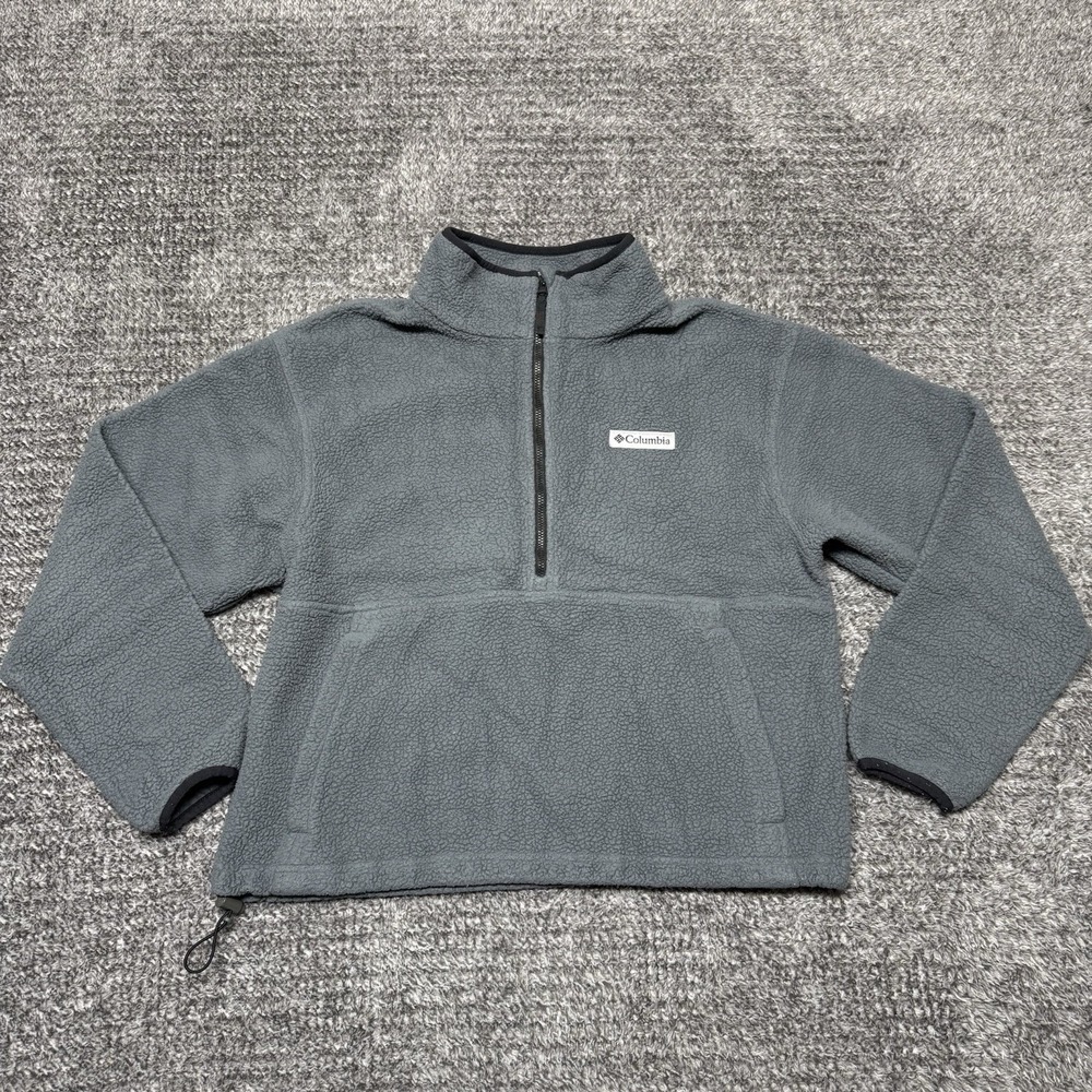 Columbia Fleece Half Zip Pullover Men's Gray Size M